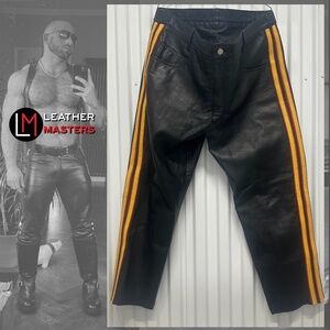 Leathermasters Custom Patrolman Leather Pants 40" waist 26" inseam Gently worn